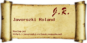 Javorszki Roland névjegykártya